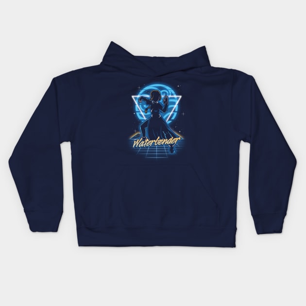 Retro Waterbender Kids Hoodie by Olipop